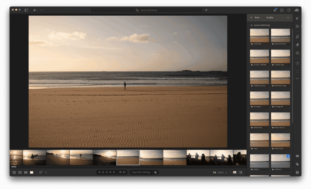 Adobe Lightroom CC Fujifilm film simulations